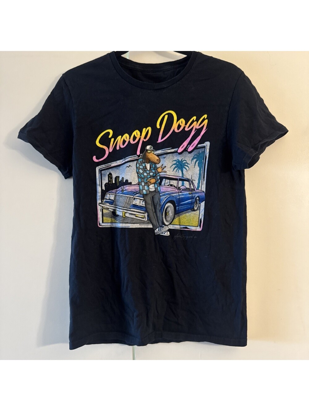 Snoop Dogg Joe Cool Graphic T-Shirt Men's Black Lowrider Car Rap Hip Hop Tee